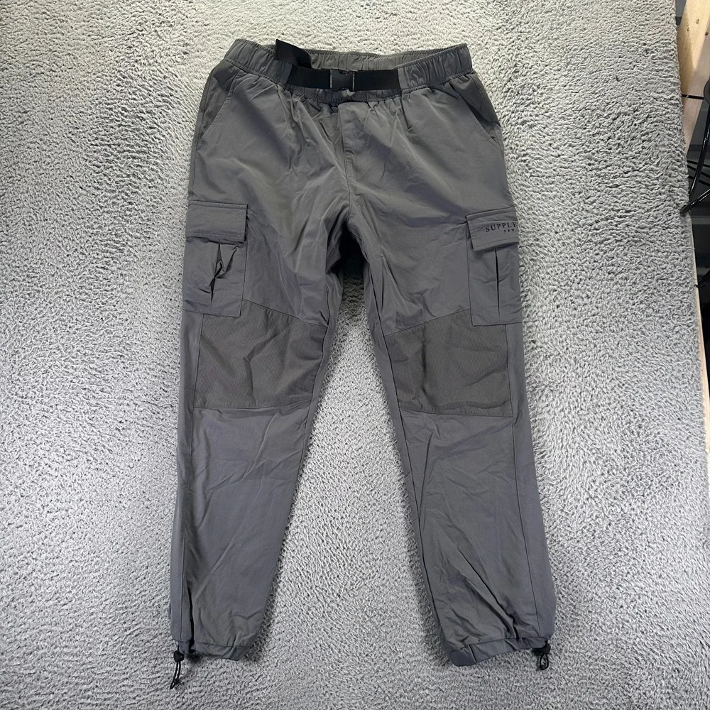 Supply & Demand Pants Men's XXL Gray Polyamide Cargo Tapered Utility Stretch